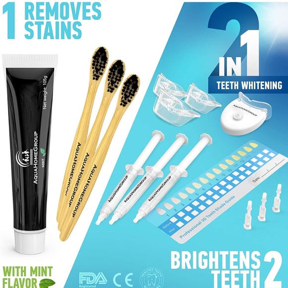 Teeth Whitening Kit LED Light - Snow Teeth Whitener Set with Charcoal Tothpaste - Picture 2 of 5